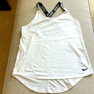 Nike dry fit workout top size small in color white